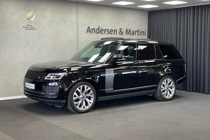 Sort Land Rover Range Rover fra 2018 set udefra