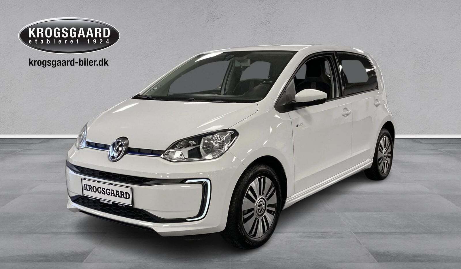 Hvid VW E-UP! fra 2019 set udefra