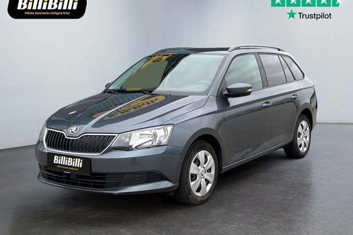 Grå Skoda Fabia fra 2016 set udefra