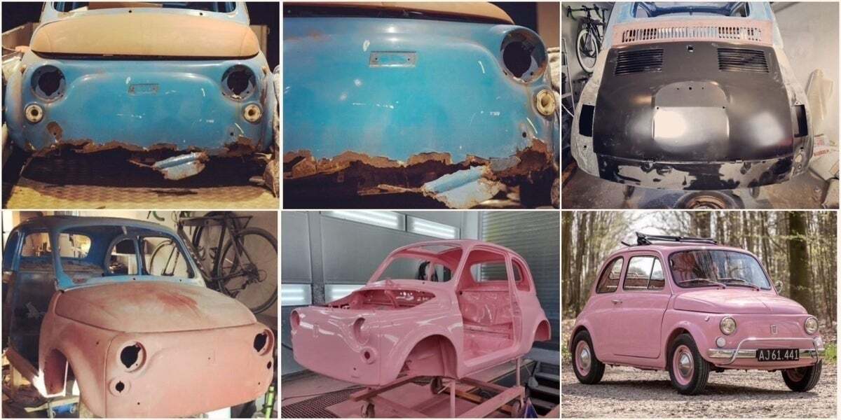 Pink Fiat 500 fra 1969