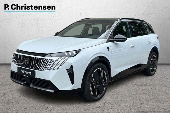 Hvid Peugeot e-5008 fra 2024 set udefra