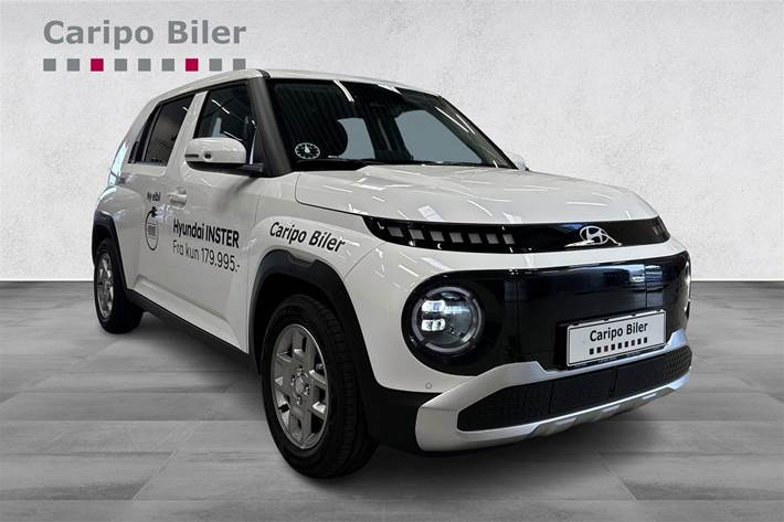 Hvid Hyundai Inster fra 2025 set udefra