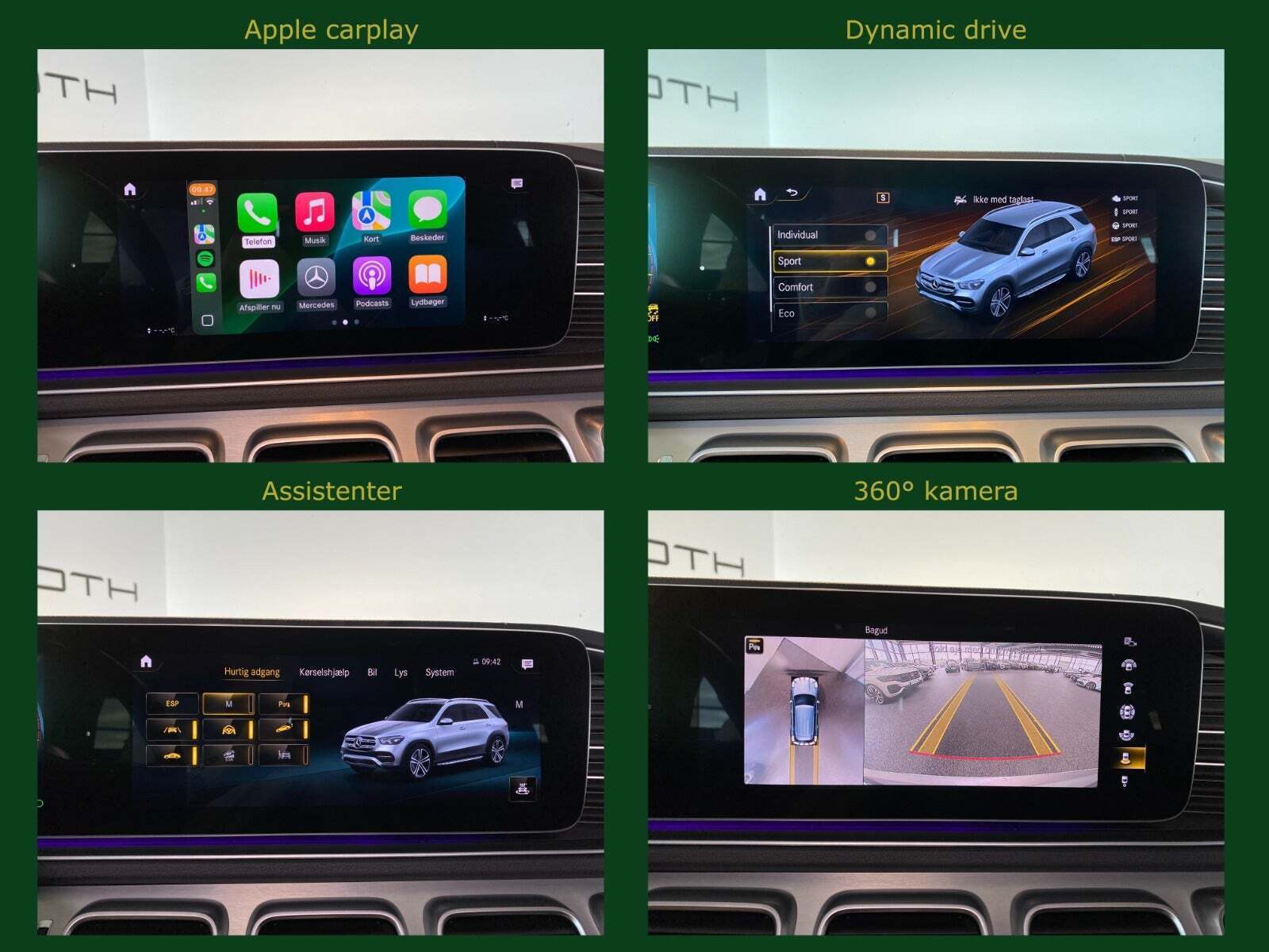 Orange Mercedes GLE450 fra 2019