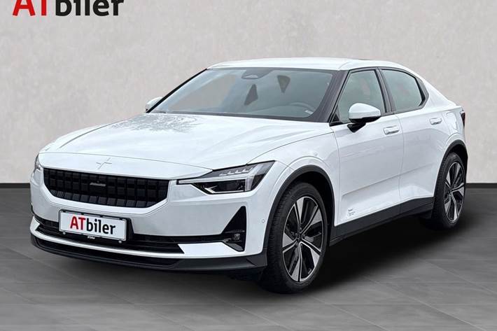 Hvid Polestar 2 fra 2024 set udefra