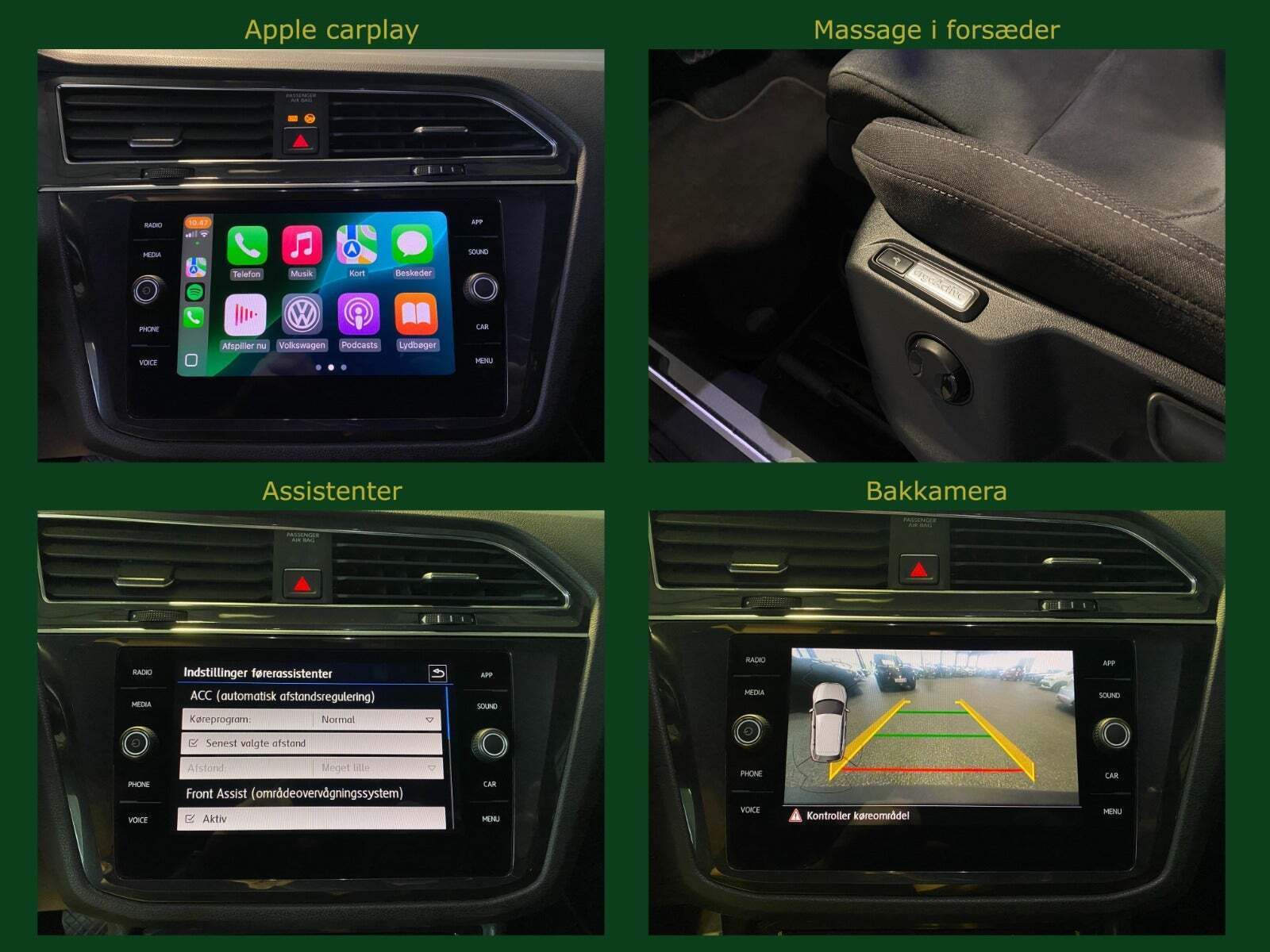 Sort VW Tiguan Allspace fra 2018 set indefra