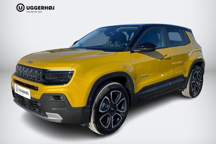 Gul Jeep Avenger fra 2023 set udefra