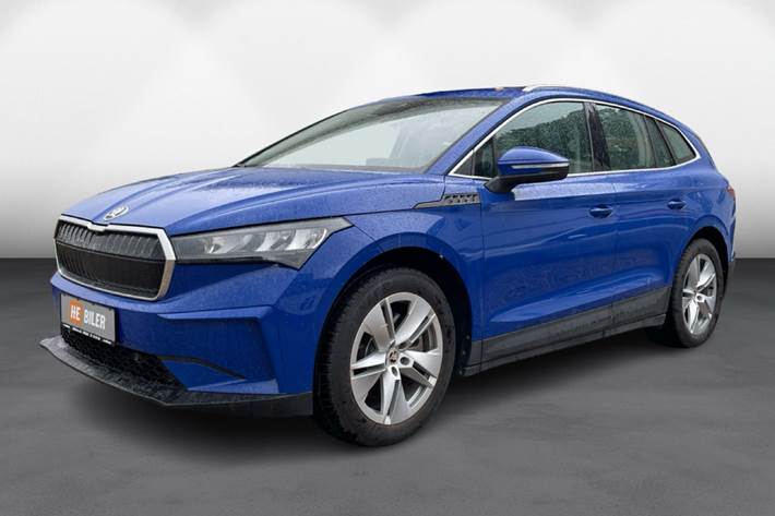 Blå Skoda Enyaq iV fra 2021 set udefra