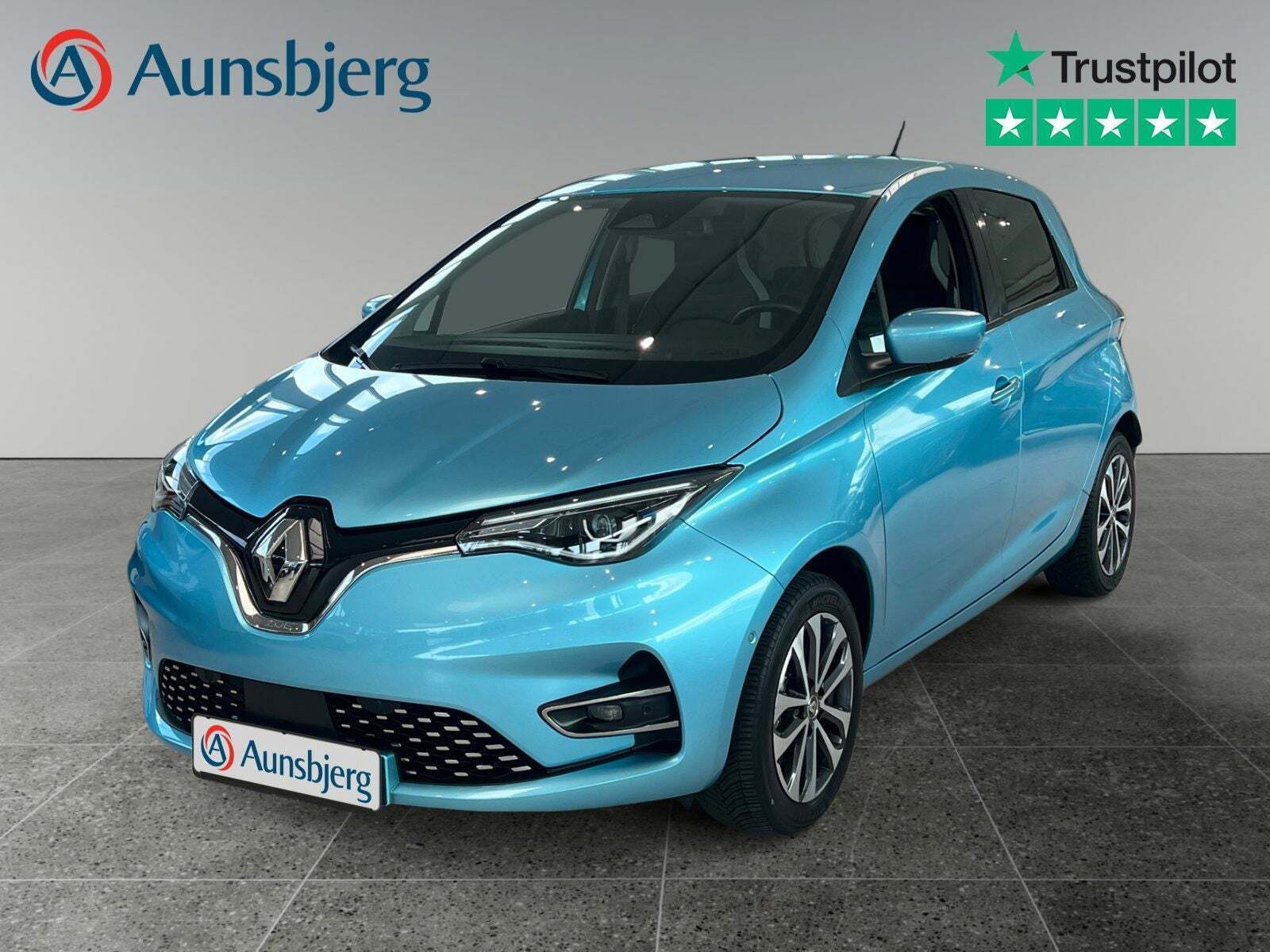 Blå Renault Zoe fra 2022 set udefra