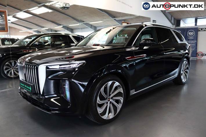 Sort Hongqi E-HS9 fra 2025 set udefra