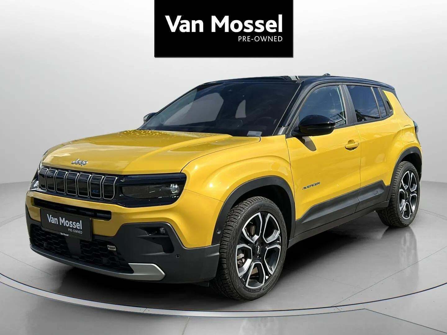 Gul Jeep Avenger fra 2023 set udefra