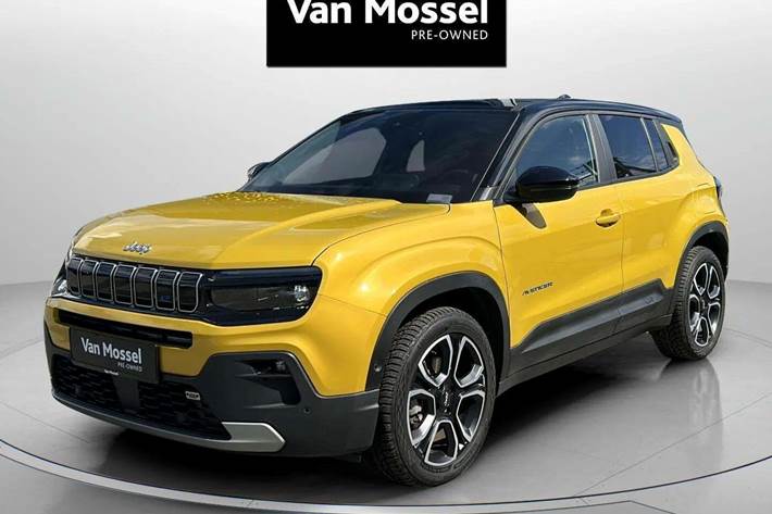 Gul Jeep Avenger fra 2023 set udefra