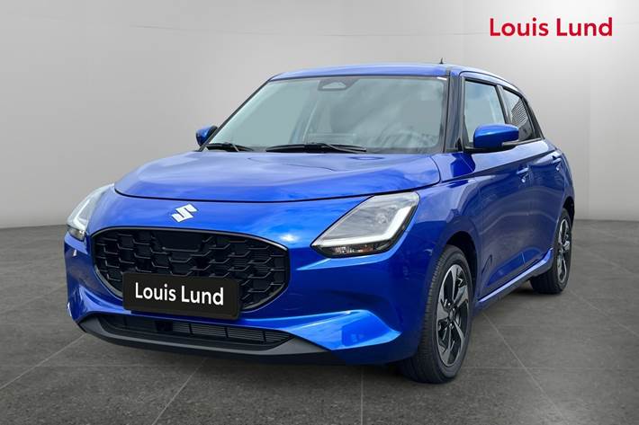 Blå Suzuki Swift fra 2024 set udefra