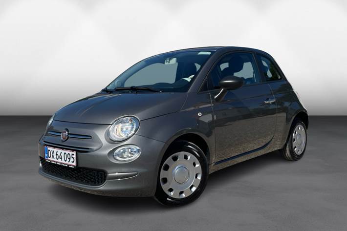 Grå Fiat 500 fra 2021 set udefra