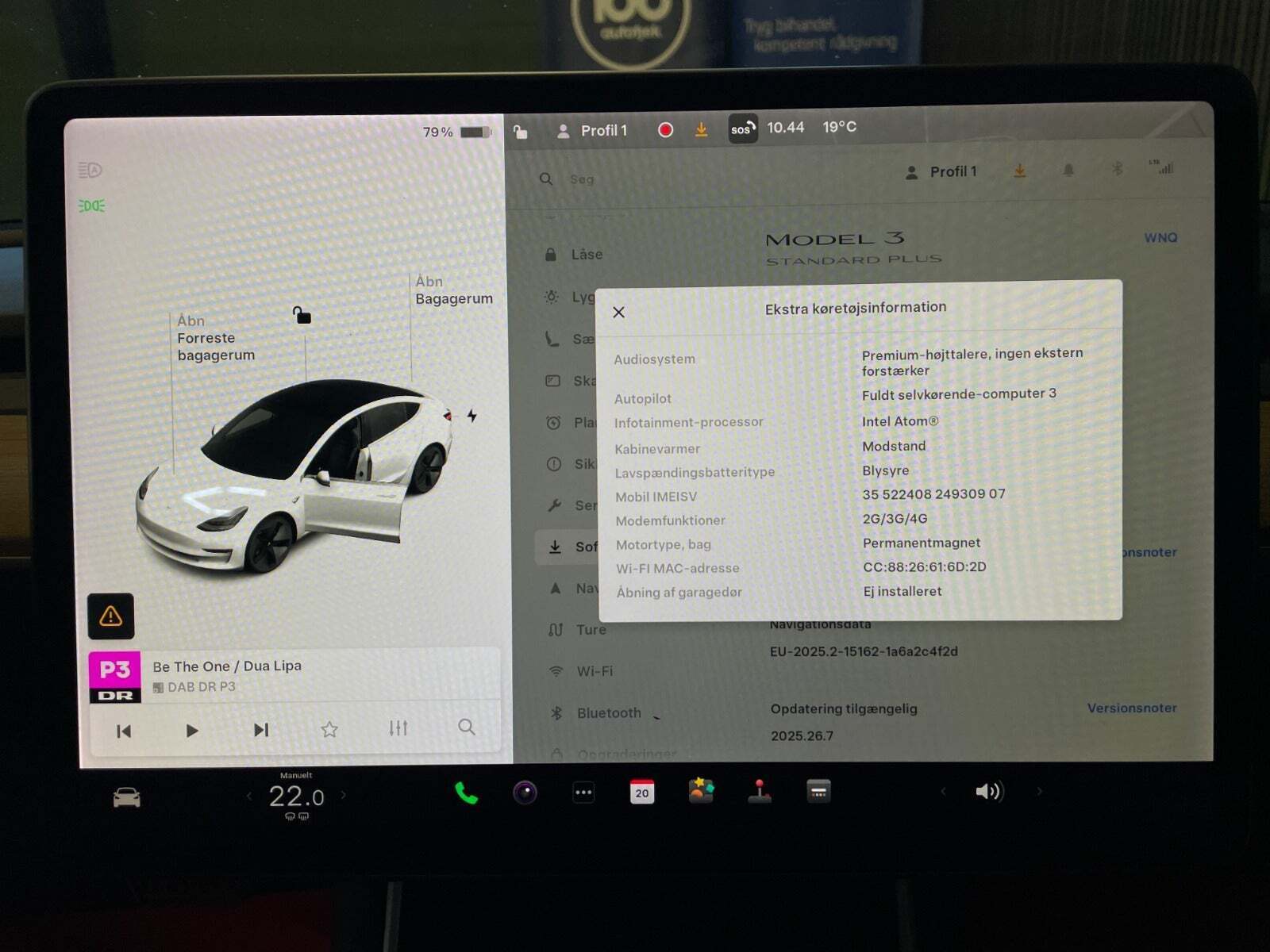 Hvid Tesla Model 3 fra 2020