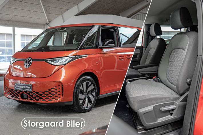 Orange VW ID.Buzz fra 2023 set udefra