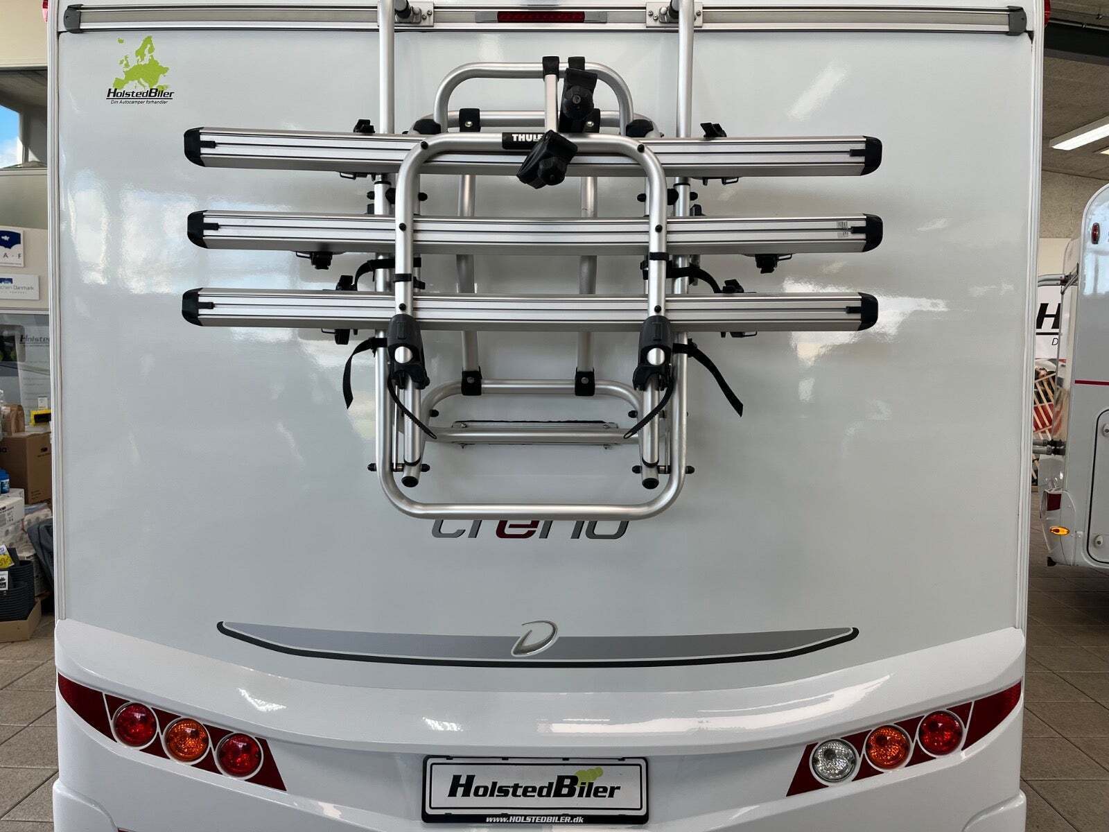 Hvid Fiat Dethleffs fra 2017 set udefra