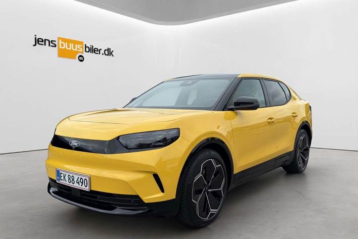 Gul Ford Capri fra 2025 set udefra