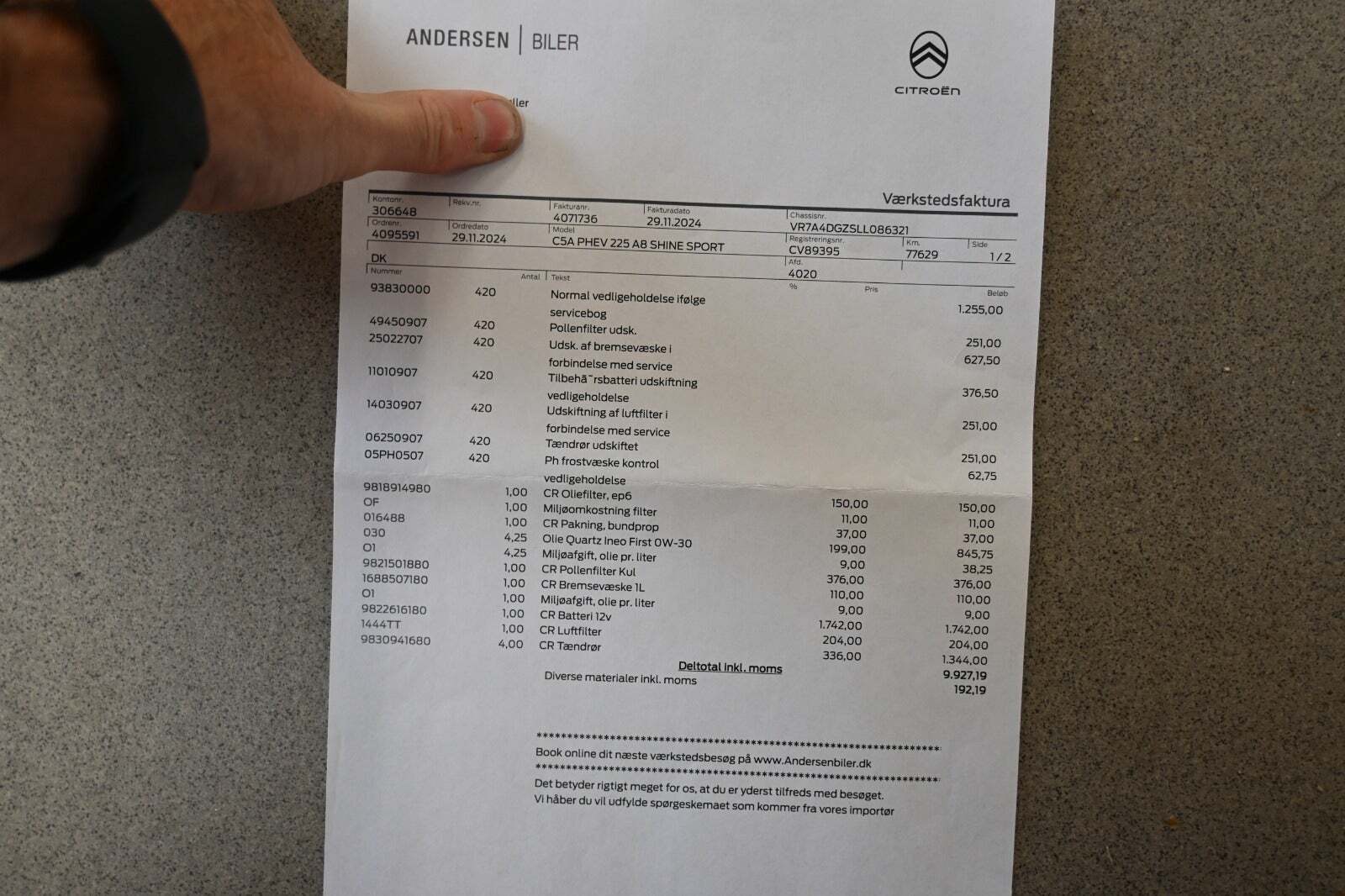 Orange Citroën C5 Aircross fra 2021 set udefra