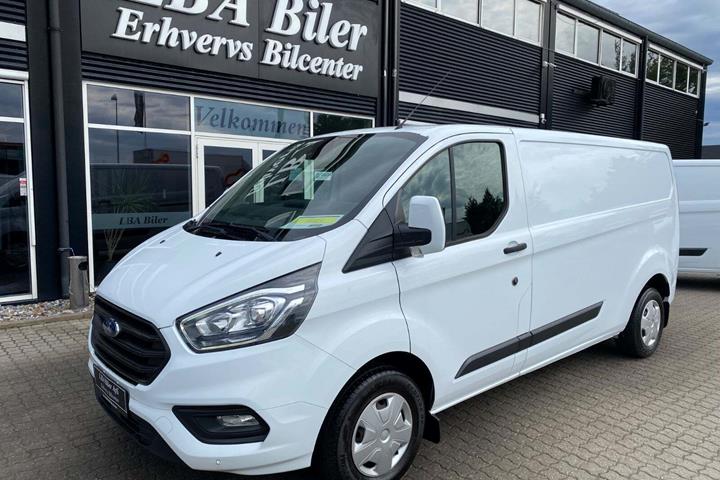 Hvid Ford Transit Custom 300 L2 fra 2019 set udefra