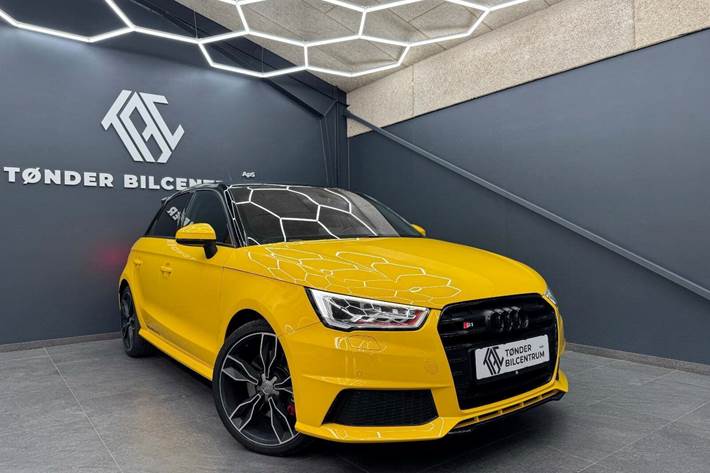 Gul Audi S1 fra 2016 set udefra