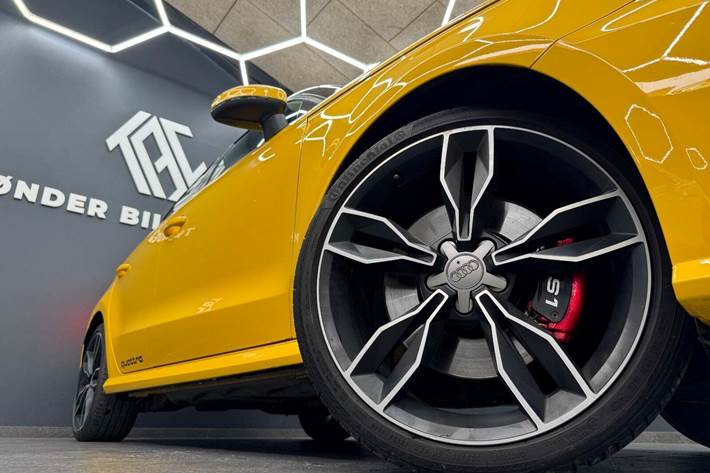 Gul Audi S1 fra 2016 set udefra