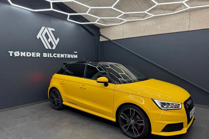 Gul Audi S1 fra 2016 set udefra