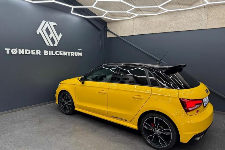 Gul Audi S1 fra 2016 set udefra