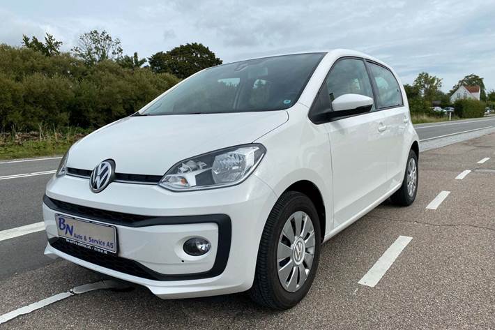 Hvid VW UP! fra 2018 set udefra