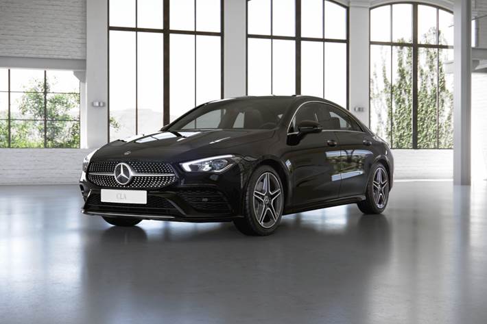 Sort Mercedes CLA250 e fra 2023 set udefra