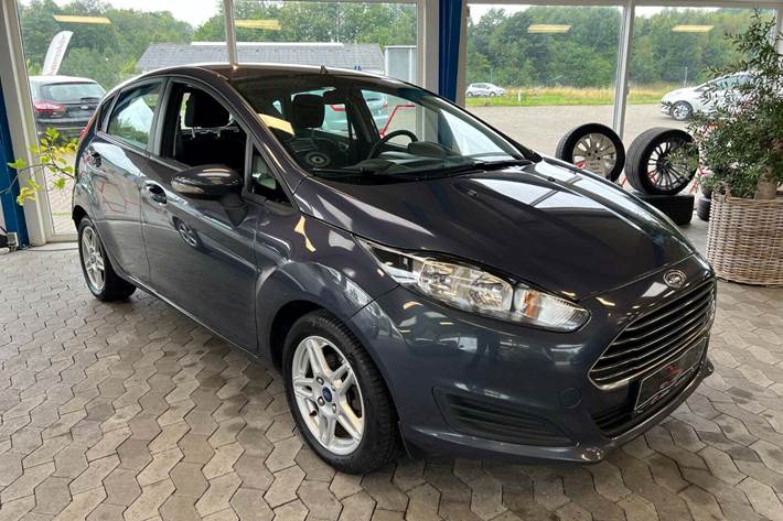 Grå Ford Fiesta fra 2013 set udefra