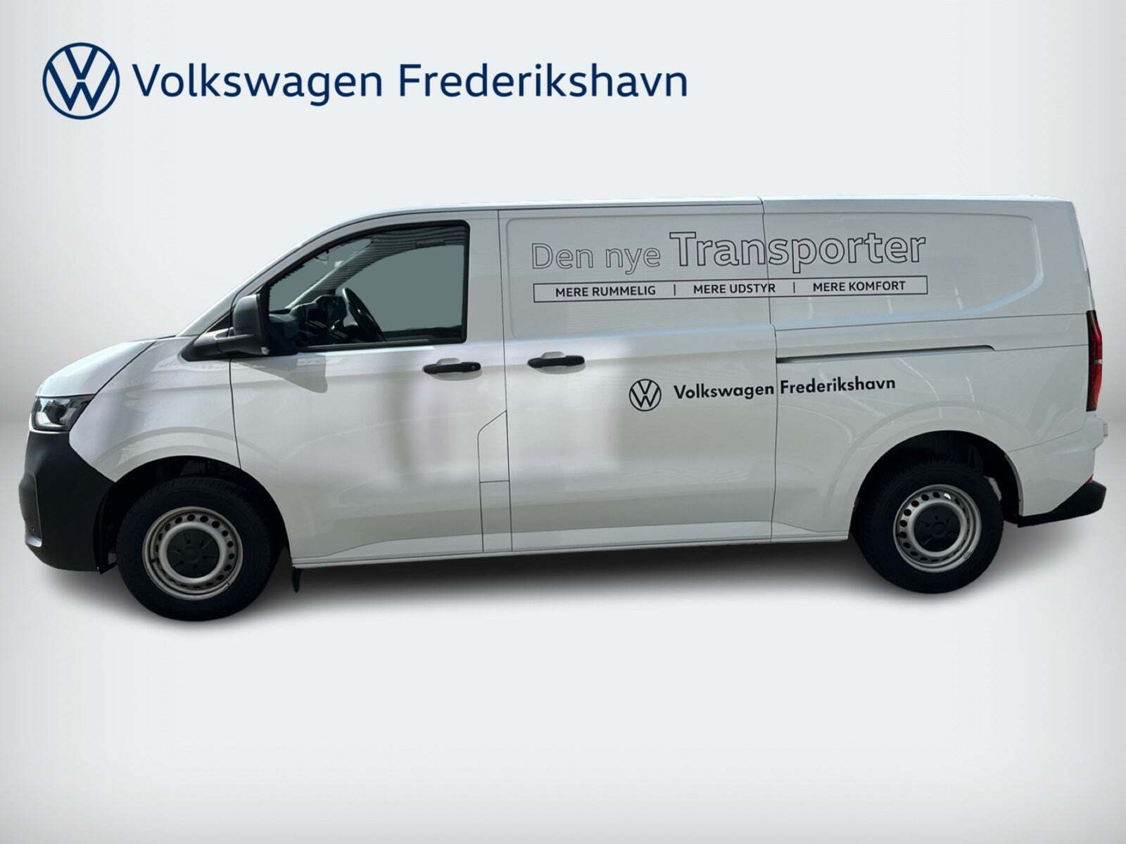 Hvid VW Transporter fra 2025