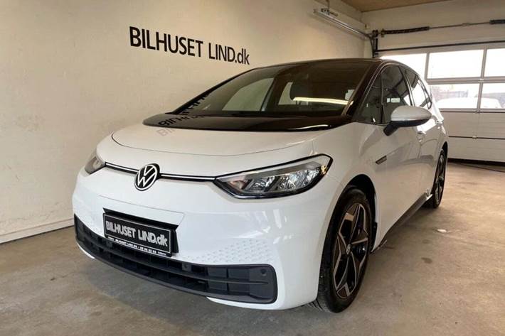 Hvid VW ID.3 fra 2021 set udefra