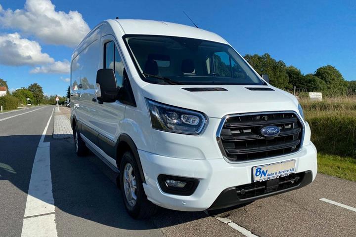 Hvid Ford Transit 350 L3 Van fra 2020 set udefra