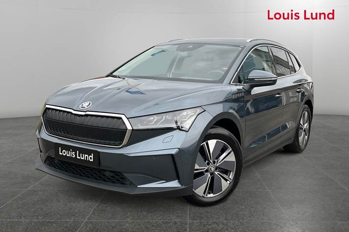 Grå Skoda Enyaq iV fra 2021 set udefra