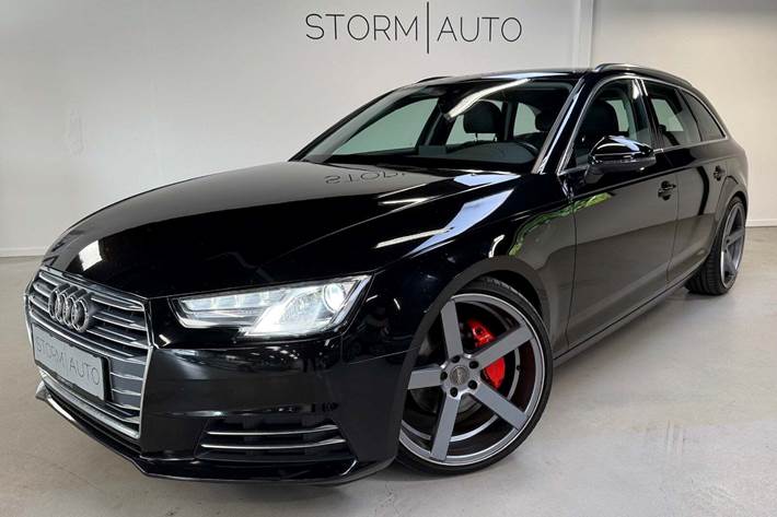 Sort Audi A4 fra 2018 set udefra