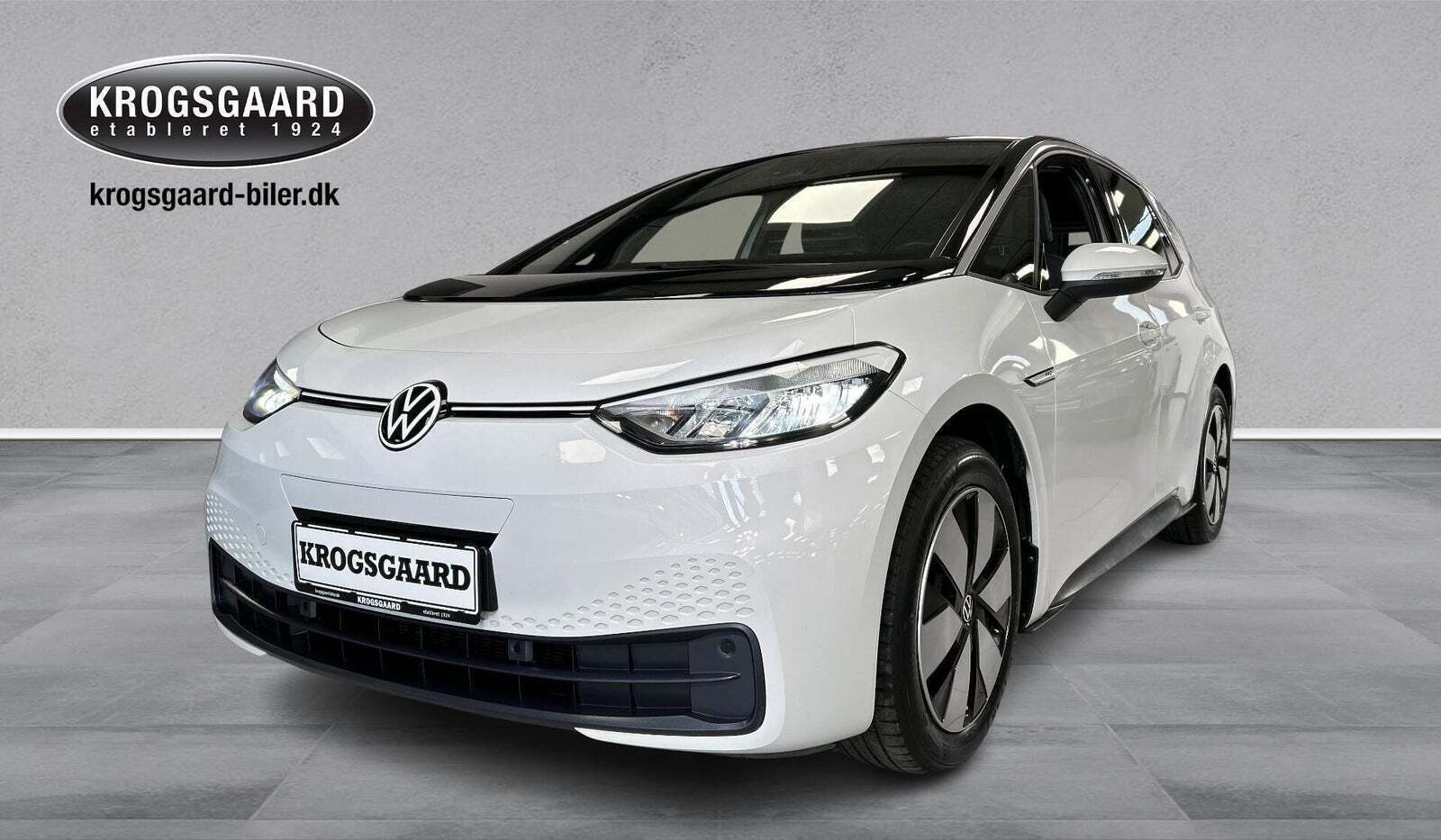 Hvid VW ID.3 fra 2021 set udefra