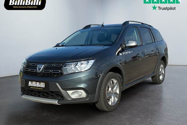 Grå Dacia Logan fra 2017 set udefra