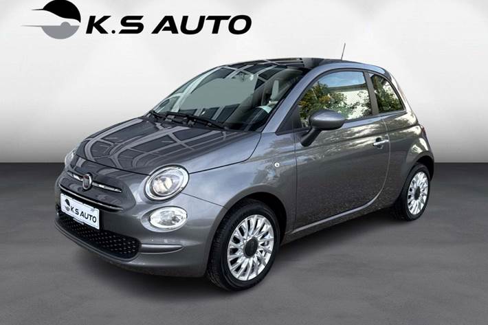 Grå Fiat 500 fra 2021 set udefra