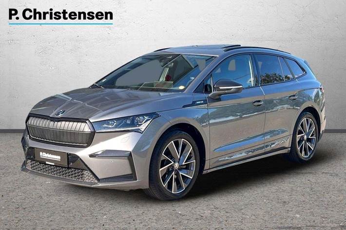 Grå Skoda Enyaq fra 2022 set udefra