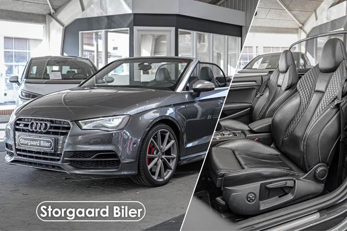 Grå Audi S3 fra 2015 set udefra