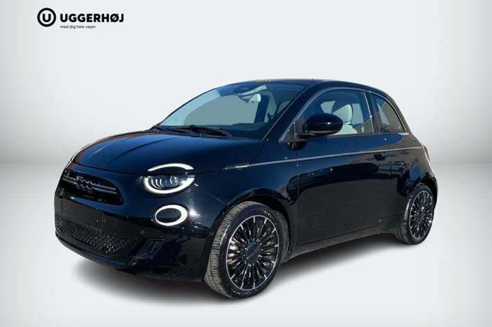 Sort Fiat 500e fra 2022 set udefra