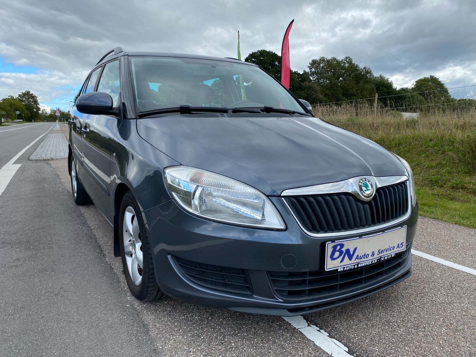 Grå Skoda Fabia fra 2012