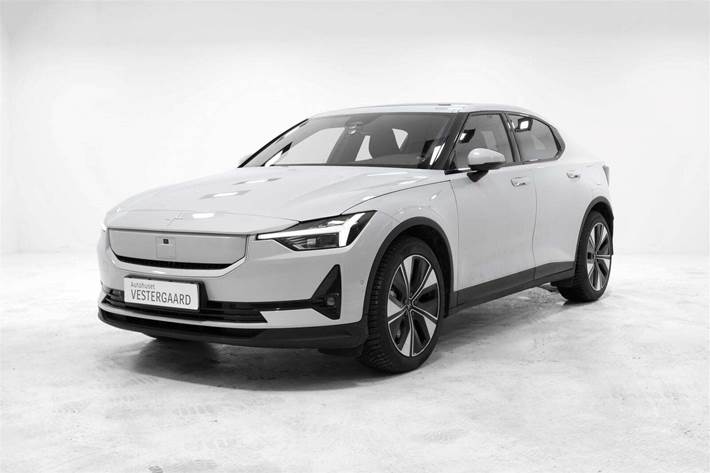 Beige Polestar 2 fra 2024 set udefra