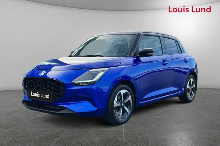 Blå Suzuki Swift fra 2024 set udefra