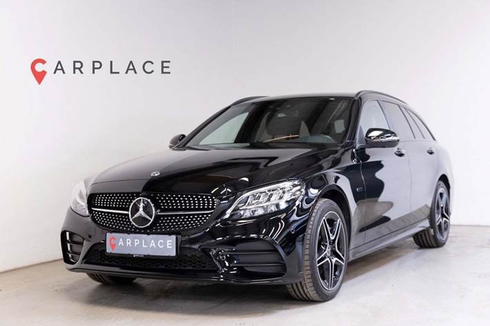 Sort Mercedes C300 e fra 2021 set udefra