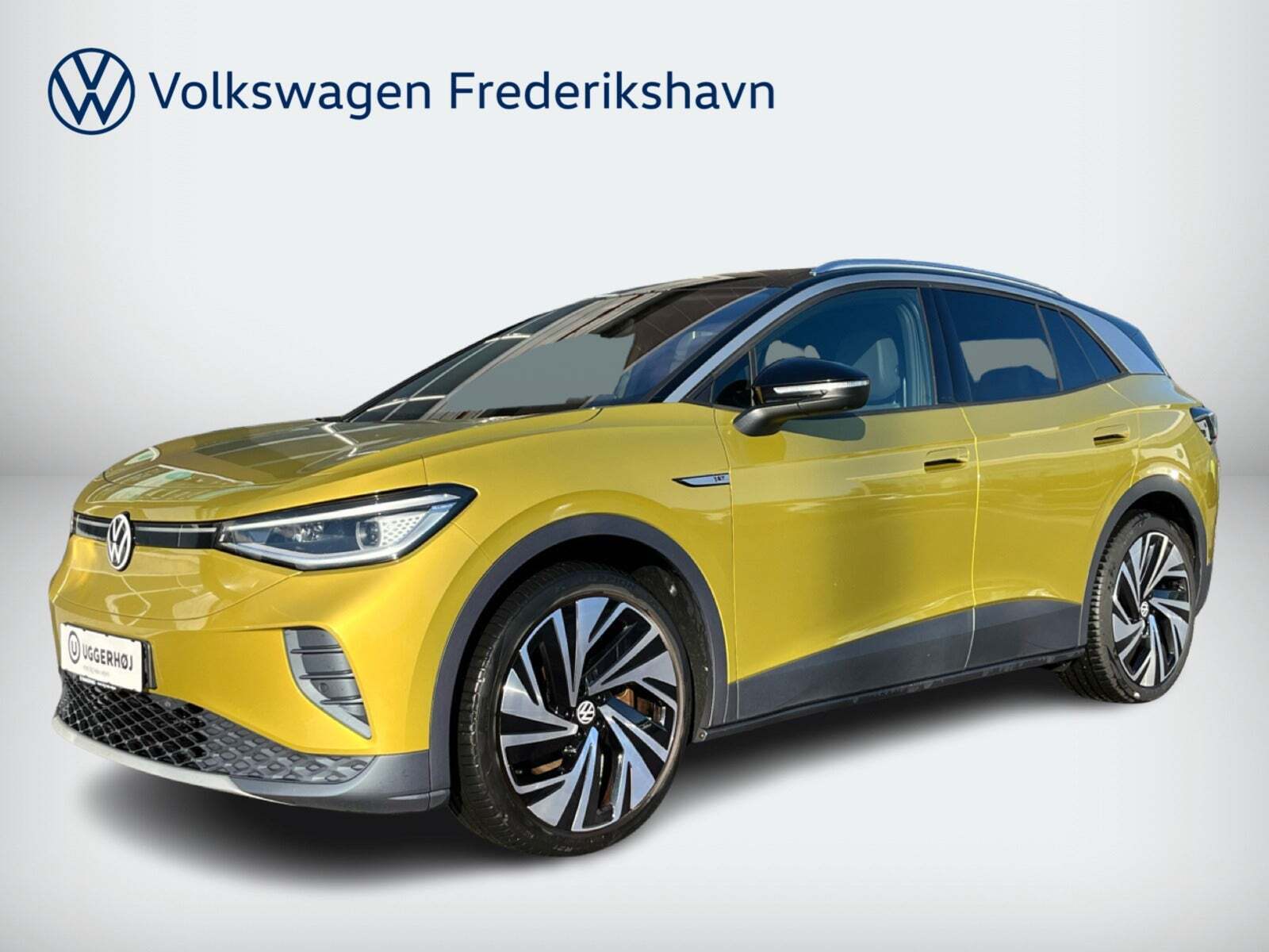 Gul VW ID.4 fra 2021 set udefra
