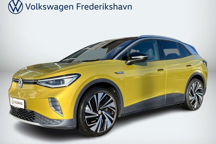 Gul VW ID.4 fra 2021 set udefra