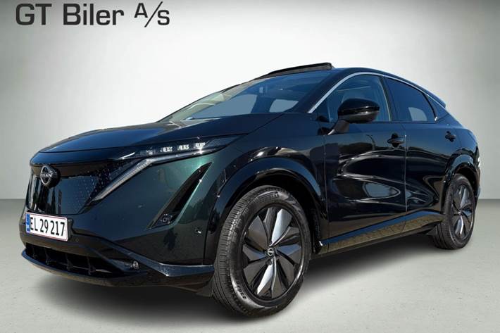 Grøn Nissan Ariya fra 2023 set udefra