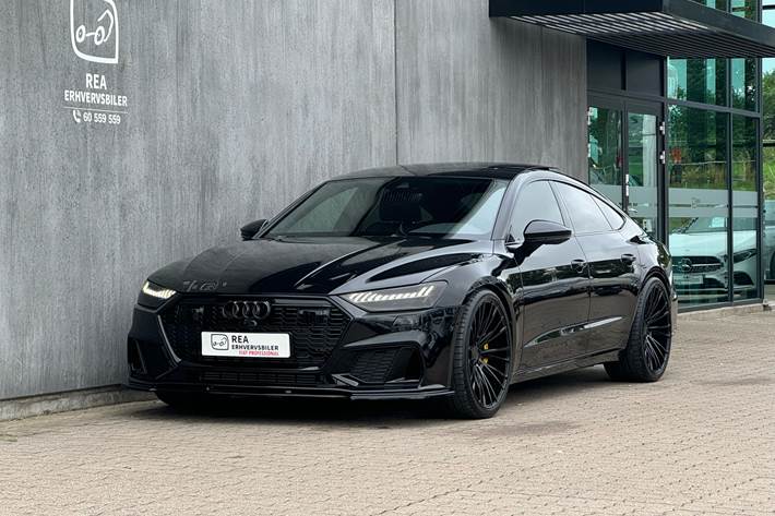 Sort Audi A7 fra 2018 set udefra