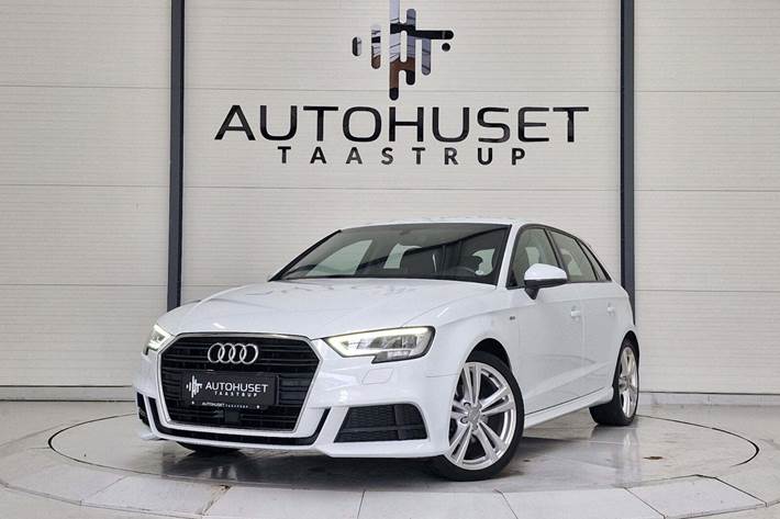 Hvid Audi A3 fra 2020 set udefra